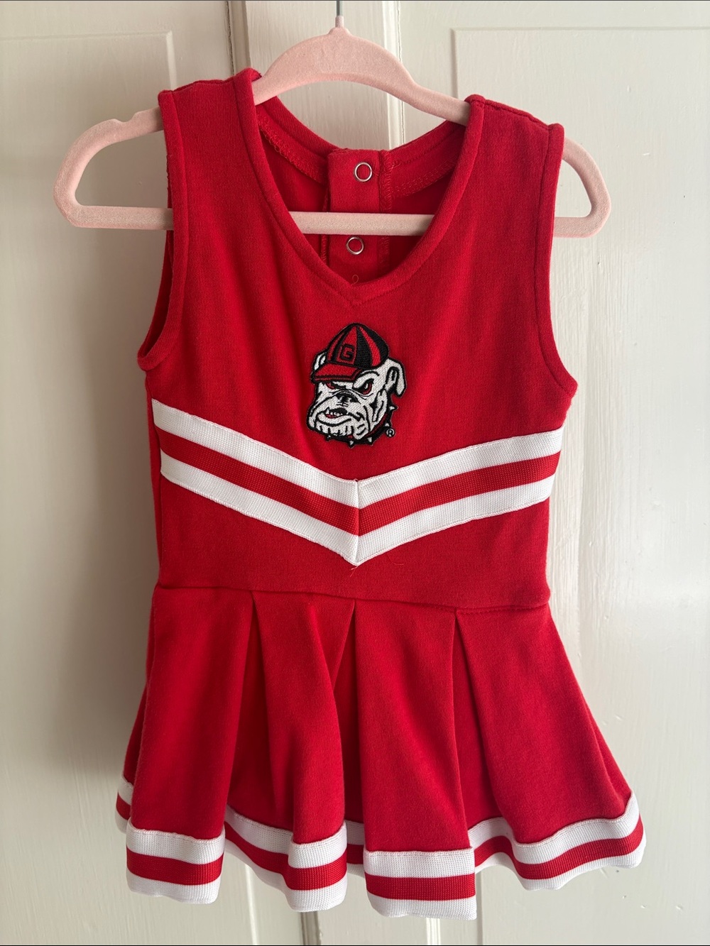 Georgia Bulldogs Creative Knitwear Cheerleading Bodysuit — 3-6m